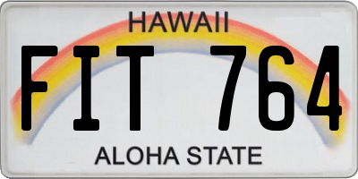 HI license plate FIT764