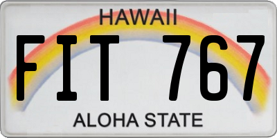 HI license plate FIT767