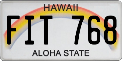 HI license plate FIT768