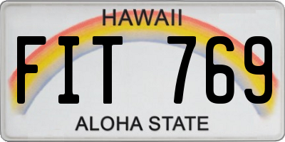 HI license plate FIT769