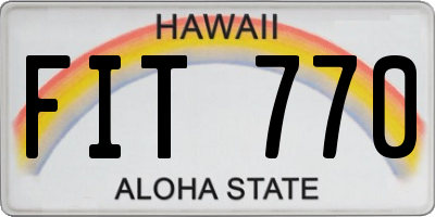 HI license plate FIT770