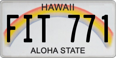 HI license plate FIT771