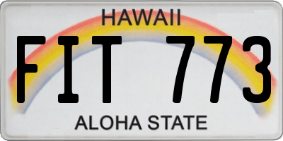 HI license plate FIT773