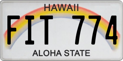 HI license plate FIT774