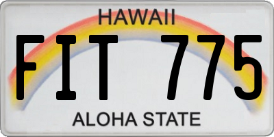 HI license plate FIT775