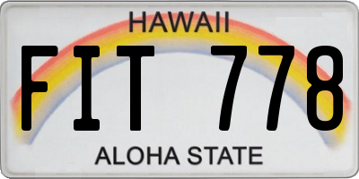 HI license plate FIT778