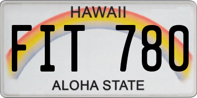 HI license plate FIT780