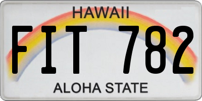 HI license plate FIT782