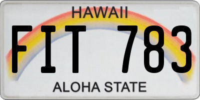 HI license plate FIT783