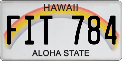 HI license plate FIT784