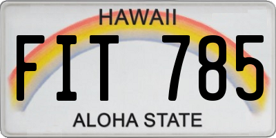 HI license plate FIT785