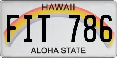 HI license plate FIT786