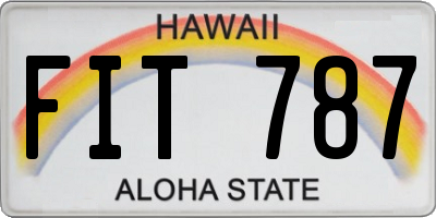 HI license plate FIT787