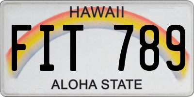 HI license plate FIT789