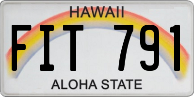 HI license plate FIT791