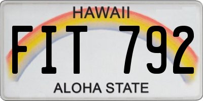 HI license plate FIT792