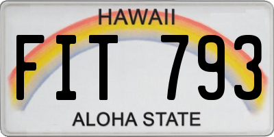 HI license plate FIT793