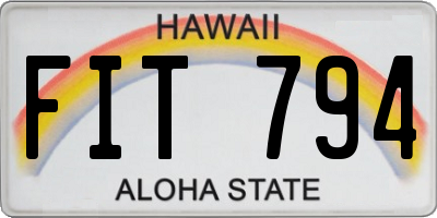 HI license plate FIT794