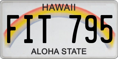 HI license plate FIT795