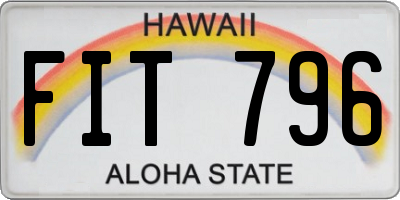 HI license plate FIT796