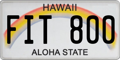 HI license plate FIT800