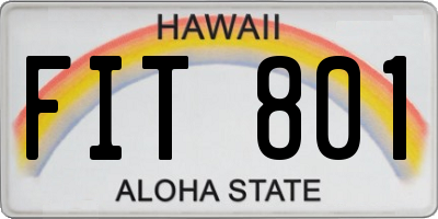 HI license plate FIT801