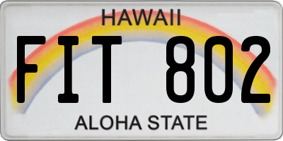 HI license plate FIT802