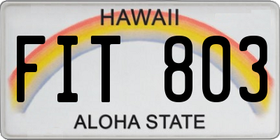 HI license plate FIT803