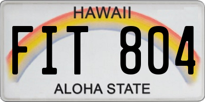 HI license plate FIT804