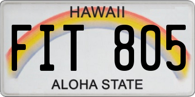 HI license plate FIT805