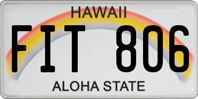 HI license plate FIT806