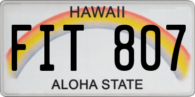 HI license plate FIT807