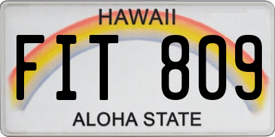 HI license plate FIT809