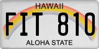 HI license plate FIT810