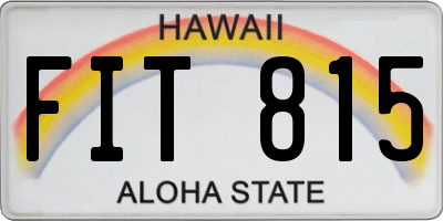 HI license plate FIT815