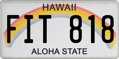 HI license plate FIT818