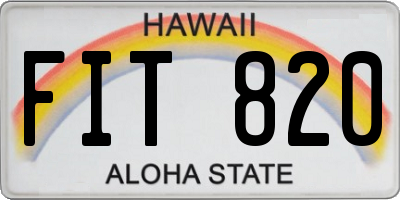 HI license plate FIT820