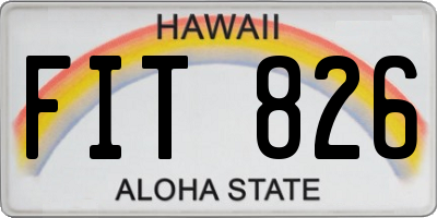 HI license plate FIT826