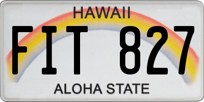 HI license plate FIT827