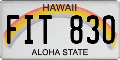 HI license plate FIT830