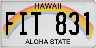 HI license plate FIT831