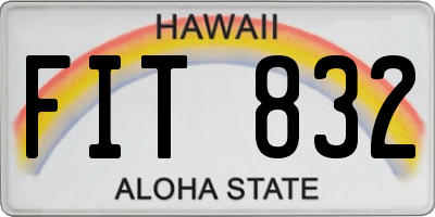 HI license plate FIT832