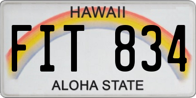HI license plate FIT834