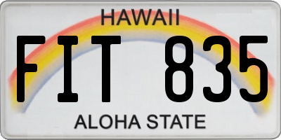 HI license plate FIT835