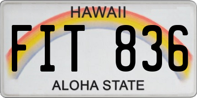 HI license plate FIT836