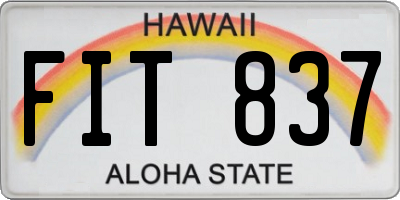 HI license plate FIT837