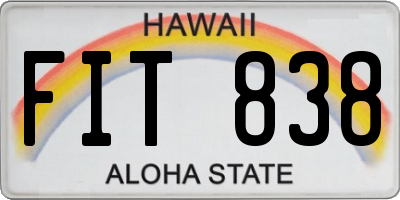 HI license plate FIT838