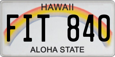 HI license plate FIT840