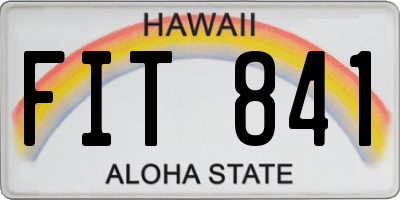 HI license plate FIT841