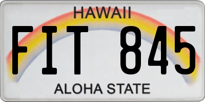 HI license plate FIT845